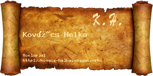 Kovács Helka névjegykártya